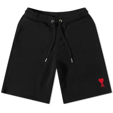 AMI Paris AMI Small A Heart Shorts Black/Red