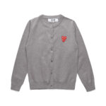 Comme Des Garcons Play Double Heart Knit Sweater Grey