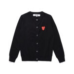 Comme Des Garcons Play Double Heart Knit Sweater Black