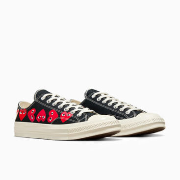 CONERSE MULTI HEARTS LOW TOP BLACK