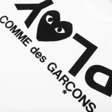 Comme Des Garcons Play Inverted Text T-Shirt White