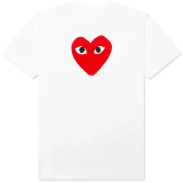 Comme Des Garcons Play Red Emblem No Eyes T-Shirt White