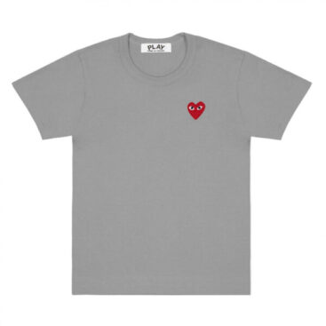 PLAY BASIC COLOURED T-SHIRT RED EMBLEM (GREY)