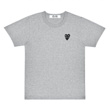 PLAY BASIC GREY T-SHIRT BLACK FAMILY HEART