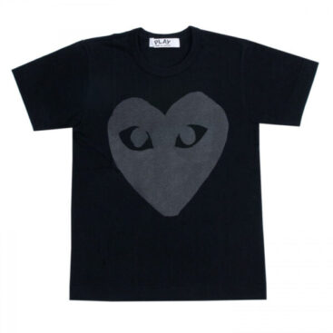 PLAY BLACK T-SHIRT BLACK HEART SCREENPRINT