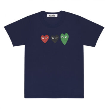 PLAY T-SHIRT WITH RED/GREEN/BLACK HEARTS