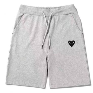 CDG Gray Shorts Whith Black Heart