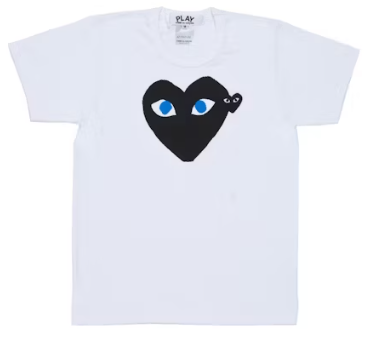 Comme Des Garcons Play Black Heart Blue Eyes T-Shirt White