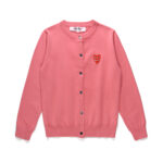 Comme Des Garcons Play Double Heart Knit Sweater Pink